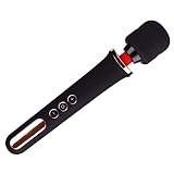 Massagestab,Kabelloser Massagestab,Handheld Silikon Massagegerät,Persönliches Körpermassagegerät,Mit 5 * 10 Vibrationsmodi,Stumm und Wasserdicht,Für Nacken Schulter Rücken Arme und Beine Fuß (Schwarz)