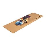 BoarderKING Indoorboard - Balance Board für Indoor-Surfen und Skaten, Gleichgewichtsboard für NeuroMuscular Response Training, inkl. Schutzmatte, 100 mm x 33 cm (∅ x L), B