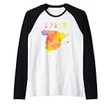 Bunte isolierte Karte Spanien in Aquarell, bunte Farbe Rag