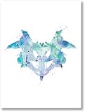 Eryan Rorschach Psychologie Testkarte Poster Medizin Büro Wandkunst Psychologe Geschenk Gedankenstörung Testen Bilder Leinwand Malerei 40x60cm Ung