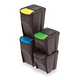 Prosperplast Multicolored, One Size SET OF 4 CUBES Prosper SORTIBOX RECYCLING IN COLOR PLASTIC ANTHRACITE