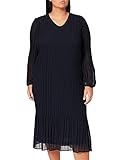 Samoon Damen Plisséekleid in Midilänge leger, Gerade Cocktailkleider, Kleid, Elegante_Kleider, Freizeitkleider, Festliche Kleider Große Größ