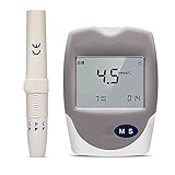 Einfach zu Bedienender Multifunktionstester, Diagnose von Diabetes mit 3-in-1-Cholesterin-Harnsäure-Home-Glucose-Meter mit Testpapier (Color : Host+25GLU+25UA+10TC)
