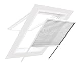 Easy Life Insektenschutz Plissee für Dachfenster in Weiß Fliegengitter mit Alu-Rahmen Dachfensterplissee individuell kürzbar Insekten- und Sonnenschutz 2in1, Größe:160 x 160
