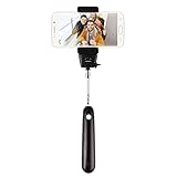 Honju Kabellose Selfie Stick Stange mit integriertem Akku für iOS & Android Smartphones [Deutsche Anleitung & Verpackung | Inkl. Geräte-Halterung | Bluetooth (Wirelesss) | ausziehbar von 26cm - 97cm] - HWSS01