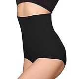 ANGOOL Damen Miederslip Butt Lifter Shaper figurenformend Shapewear Schlichte Taillenformer mit Bauch-Weg-Effekt, Schwarz, L