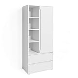 Vicco Kleiderschrank Schlafzimmerschrank Ruben 80cm mit Kleiderstange Schub