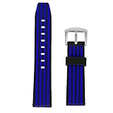 ZHANGXXX 20MM blaues Ersatzarmband, natürliches Silikonmaterial Uhrenarmband, Exquisite Silberne Dornschließe wasserdichtes Armb
