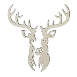 Hirschkopf Wanddeko Holz Wand Deko Hirsch Dekoration Wandbild für Wohnzimmer Wohnung Moderne Wand-Tattoo 2 Teilig in 14 Farb