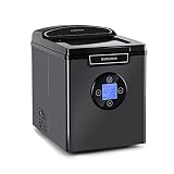 Klarstein Icemeister 2G Eiswürfelmaschine, 12 kg / 24 Stunden, 6-10 Minuten Produktionszeit, 3 Eiswürfel-Größen, 1, 8 Liter Wassertank, LCD Display, Eiswürfelbereiter, Ice Cube maker, dunkelg
