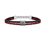 Herrenarmband, MASERATI J Kollektion, aus Edelstahl, Polyurethan, Leder - JM219AQH23