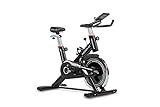 Moma Bikes Erwachsene BISPNNUN Spinning Bike Mit Schwundgrad 24 Kg, Bildshirm LCD, 4 Herzsensoren Im Lenker Integriert, Ergonomischer Sattel, schwarz, Unic S
