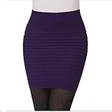 XVCHQIN Mode Sexy Hohe Taille Elastische Kraft Bauch Hüfte Lift Einbuchtung Röcke Für Frauen Rock Anzug Minirock Röcke Damen,Purple,One S