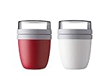 Mepal Lunchpot Ellipse 2-er Set Lunchbox (Nordic Red und Weiss)