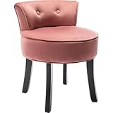 Schlafzimmerstuhl Kommode Stuhl mit Eichenbeinen, Schminktisch Stoff Hocker Stoff Schminktisch Stuhl, Kleiner Gästezimmerstuhl (rosa)