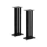 Universal-Lautsprecherhalterung, Höhe Optional 20-90 cm, 2 Dreieck-Exklusive Boxenständer, Verwendet Für Surround-Sound-Heimkino, Vollmetallbelastung 100 Pfund (Color : Black, Size : 80cm)