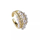 QiuYueShangMao Liebeszeugnis South Exquisite Perlenring Mode Temperament Einfach Vielseitig Ring Eleganter Damenschmuck Verlobungsring Jub