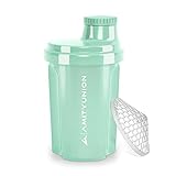 Protein Shaker 300 ml „Heaven“ auslaufsicher, BPA frei mit einklickbarem Sieb & Skala für Cremige Whey Shakes, Gym Fitness Becher für Isolate & Sport Konzentrate, Eiweiß Shaker, Original in Mintb