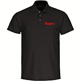 VIMAVERTRIEB® Herren Poloshirt Bayern - Schriftzug Gotik - Druck:rot - Polo Shirt Hemd Polohemd Männer Fußball Fanartikel Fanshop - Größe:S schw