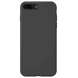 ZhinkArts Silikon Handyhülle kompatibel mit Apple iPhone 7 Plus / 8 Plus - 5,5' Display - Silikonhülle Schutzhülle Case mit Mikrofaser Innenfutter - Hülle in Schw