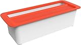 Rotho Memory Microwave Pastakocher 1,8l mit Deckel für die Mikrowelle, Kunststoff (PP) BPA-frei, rot/weiss, 1,8l (29,7 x 11,3 x 8,3 cm)