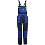 BWOLF Alpha Latzhose Herren Arbeitshose Schutz-Latzhose mit multifunktionalen Seitentaschen, Rückentaschen Blau (XL)