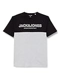 JACK & JONES PLUS Herren JJEURBAN Blocking Tee SS O-Neck NOOS PS T-Shirt, Black/Detail:White-Griffen Print, 5XL