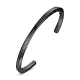 XUANPAI Nordischer Wikinger Schmuck Nordisches Armband für Männer Schutzamulett Mobius Armreifen Vikinger Talisman Armband Geburtstagsgeschenk für Papa/Ehemann/Bruder/Sohn/Freund,Schwarz, 64