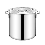 Heavy Gemüsetopf Großer Kochtopf, Edelstahl Stock Pot mit Deckel, Edelstahl Spülmaschine Safe Stockpot Kochgeschirr, leicht zu reinigen, Silber (Size : 36 * 36.5cm(35L))