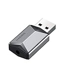 Hagibis Externe USB-Soundkarte, Adapter USB auf 3,5 mm Klinkenstecker, Adapter Jack auf USB, Mikrofon und Audio-Adapter für Windows Mac Laptop PS4 Port R