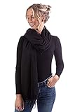 WOMEN'S WEAR U&F FASHIONSTORE U&F Damen Schal | 100% Viskose | Einheitsgröße | Casual Basic | Pashmina Schal | Herbstschal | Eleganter Winterschal für Frauen | Halstuch | Schw