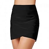 Damen-Badeshorts, Tankini, Damen-Badeshorts, 22,9 cm, Damen-Badeshorts, knielang, Baggy, Übergröße, Neoprenanzug, Shorts, doppellagig, Bikinihose, Rock, Geschenke für Damen, Schwarz , XL