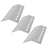 WELL GRILL 3-Pack Edelstahl Heat Plate BBQ Burner Covers Flame Tamer Diffuser for Gas Grill, (L) 41 cm x (B) 14