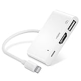 Lighting-zu-HDMI-Adapter, USB-Kamera-Adapter mit Ladeanschluss, 1080P HDMI OTG Digital-AV-Audio-Audioadapter Kompatibel mit Phone 12/11 /X/8