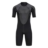 Herren Neoprenanzug, 3mm Sommer Neoprenanzug Shorty, Erwachsene Kurzarm Neopren Surf Schnorcheln Neoprenanzug Mit Reißverschluss Hinten,3XL