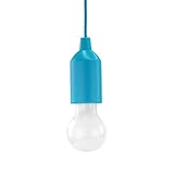 HyCell Pull Light in blau mit Zugschalter inkl. AAA Batterien - tragbare LED Lampe warmweiß - mobile Leuchte ideal für Garten Schuppen Zelt Camping Dachboden Kleiderschrank oder Party Dek