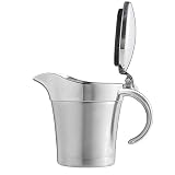 WingFly Edelstahl Thermo Sauciere Doppelt Isoliert Thermo Sauciere Soßenkanne Saucenbecher Soßenschüssel mit Deckel für Servieren von Soße, Vanillesoße, Sahne, Soße (500 ML)
