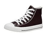 CUSHIONAIRE Damen Vance High Top Canvas Sneaker + Memory Foam, Schokoladenbraun, 38 EU