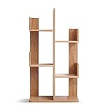 GAXQFEI Bücherregal Aus Holz 3-Tier Freistehenden Bücherregal Standmultifunktions-Display Regal Dienstprogramm Organizer Regale Für Wohnzimmer Regale Für Wohnzimmer,Natürliche Holzfarb