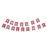 QIFFIY Frohe Weihnachten hängende Flagge Banner Banner Anhänger Partei Layout Prop DIY. Partei hängende Anhänger (Color : Red, Größe : 300x18cm)