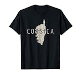 Corse Map Word Art - Korsika Frankreich Souvenir T-S