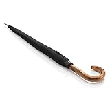 Knirps Stockschirm S.770 Long Automatic Black – Automatik – Holz-Griff „Made in Germany“ – Sturmfest – Schw