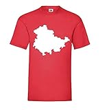 Thüringen Umriss Männer T-Shirt Rot L - shirt84