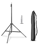 Walimex pro WT-803 Lampenstativ 208cm - kompaktes leichtes Lichtstativ aus Aluminium, Höhe max. 208 cm Traglast 3,5 kg für Fotografie Studio Mobil Video Blitz Softbox Ringlicht, mit Tasche + Adap