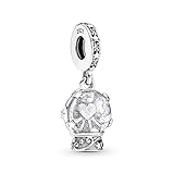 Pandora Schneekugel Engel Charm-Anhänger in Sterling-Silber mit Zirkonia, 790027C01