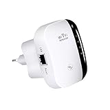 phixilin WLAN Repeater, WLAN Verstärker 300Mbit/s 2,4GHz Wireless WiFi Range Extender WiFi Signalverstärker mit WPS Taste/Repeater/Access Point-Modus EU-Stecker Kompatibel mit Allen WLAN G