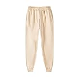 Herren Lange Elastischer Bund Hose Einfarbig Jogginghose Büro Pants ElegantHerbst Winter Freizeit Einfarbige Hosen Lose Jogginghose Einfarbig KnöC