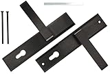 KOTARBAU® Türdrückerset 90mm PZ Langschild Schwarz Universal M