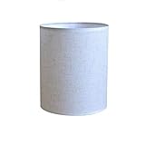 Stofftrommel Lampenschirm, Leinen zylindrischer Lampenschirm für Nachttischlampe Tischlampe Wand Stehlampen, gerade Lampenschirme für Deckenpendelleuchten, Beige-Weiß, D 12cm, H 20