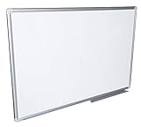 Whiteboard Magnettafel mit Alurahmen und großer Stiftablage, in 10 Größen, schutzlackiert magnethaftend, mit Montagematerial, Fachhandelsqualität, Größe:90x60